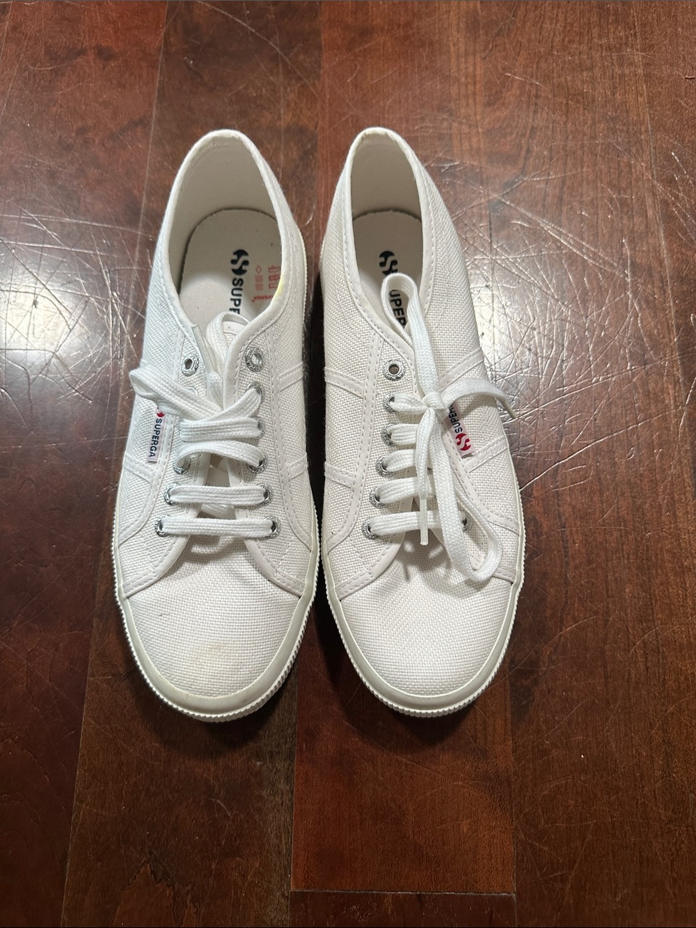 Superga White Low-Top Canvas Sneakers